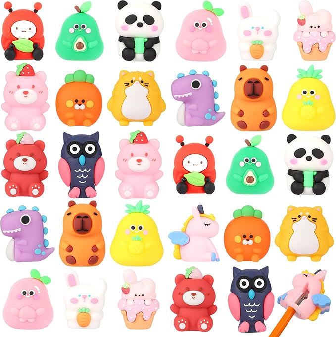 30 PCS Cute Pencil Sharpener for Kids Handheld Pencil Sharpener Bulk Kawaii by LiYiQ