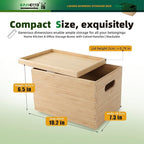 BAMOTTO Lidded Bamboo Storage Bins & Box/Cube/Basket, Home Kitchen and Office - Image 2