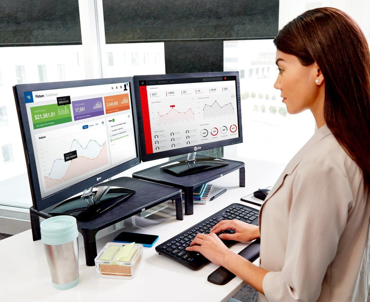 3M Adjustable Computer Monitor Stand, 16 in x 12 in x 13.6 in