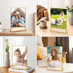 PPH-Sisy 8X10 Gold Frames Double Sided Acrylic Sign Holder Tabletop Picture - Image 6