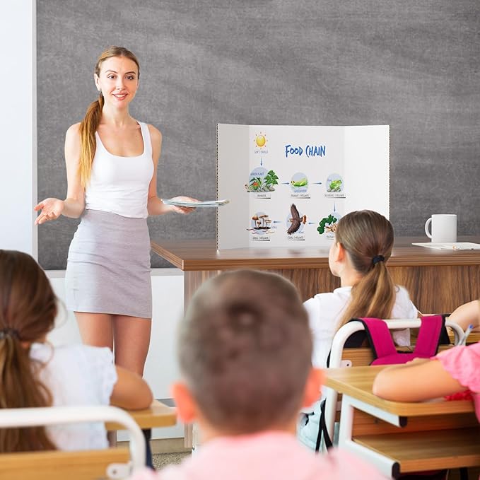 AKONEGE 12 Pack Medium Trifold Poster Board, School Projects, Science Fair - Image 7