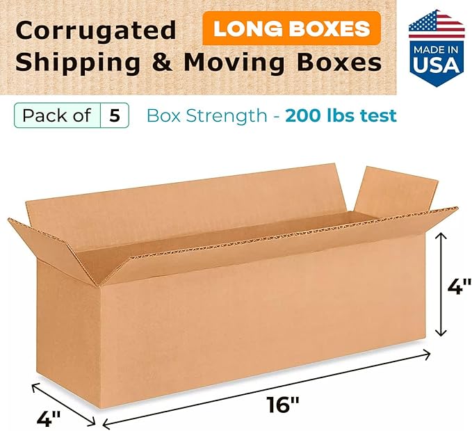 Long Moving & Shipping Boxes 16 x 4 x 4 inches - Image 2