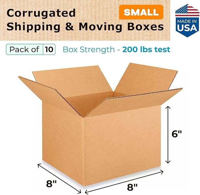 Small Moving & Shipping Boxes 8x8x6 inches - Image 2