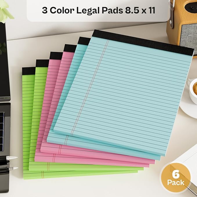 Legal Pads 8.5 x 11, 12 Pack Colored Note Pads 8.5 x 11 Pink Notepad 8.5 x 11 - Image 5