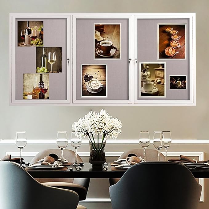 71x36 Inch Lockable Enclosed Bulletin Board, Weather-Resistant Outdoor - Image 7