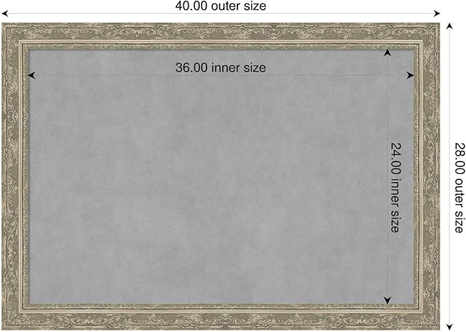 Amanti Art Silver Framed Magnetic Board 28x40 Large Vision Board - Image 2