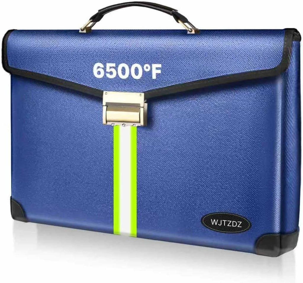 6500°F Large Capacity Upgraded Fireproof Money Bag with Lock,10 Layers of Heat Insulated Materials with Waterproof Zipper/Reflective Strip with Handle for Cash/Important Documents