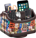 PUSU Remote Control Holder, Colorful Pattern Nightstand TV Caddy, PU Leather by PUSU