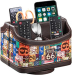 PUSU Remote Control Holder, Colorful Pattern Nightstand TV Caddy, PU Leather by PUSU