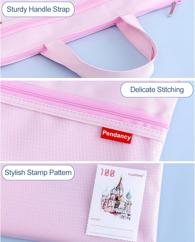 Pendancy Mesh Zipper Pouch 11x13.7 in, Large Double Pocket Waterproof File Bag - Image 5