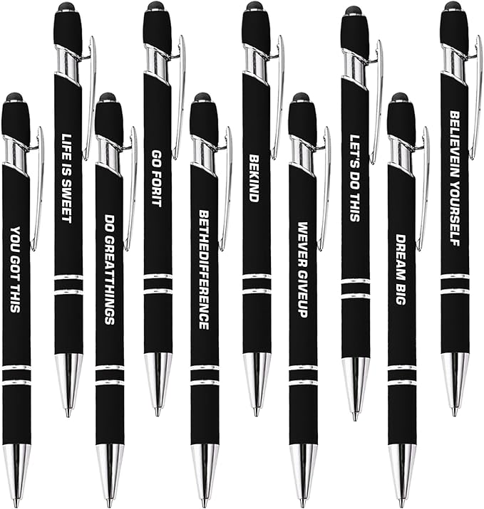 CRME 10pcs Funny Inspirational Pens Set Stylus Pens Design Smooth Writing by Unknown