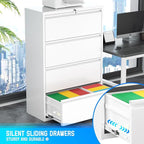 Greenvelly 4 Drawer File Cabinet, Metal Filing Cabinet - Image 5