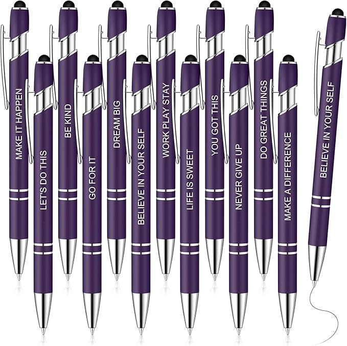 Zonon 12 Pcs Inspirational Pens Bulk Funny Ballpoint Pen by Zonon