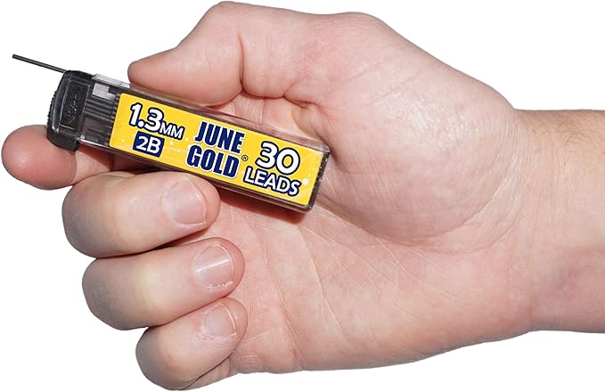 June Gold 120 Pieces, 1.3 mm 2B Lead Refills, 30 Pieces Per Dispenser, Medium - Image 2