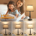 kakanuo touch table lamp for bedroom, small bedside, close-up detail