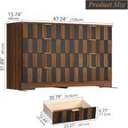 8 Drawer Dresser for Bedroom, Modern Double Dresser, Mid Century Wooden Storage - Image 2