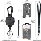 AIDSOTOU Heavy Duty Retractable Keychain Carabiner Badge Reel ID Badge Holder - Image 3
