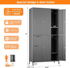 SUPEER 6 Doors Metal Lockers for Employees - Image 3