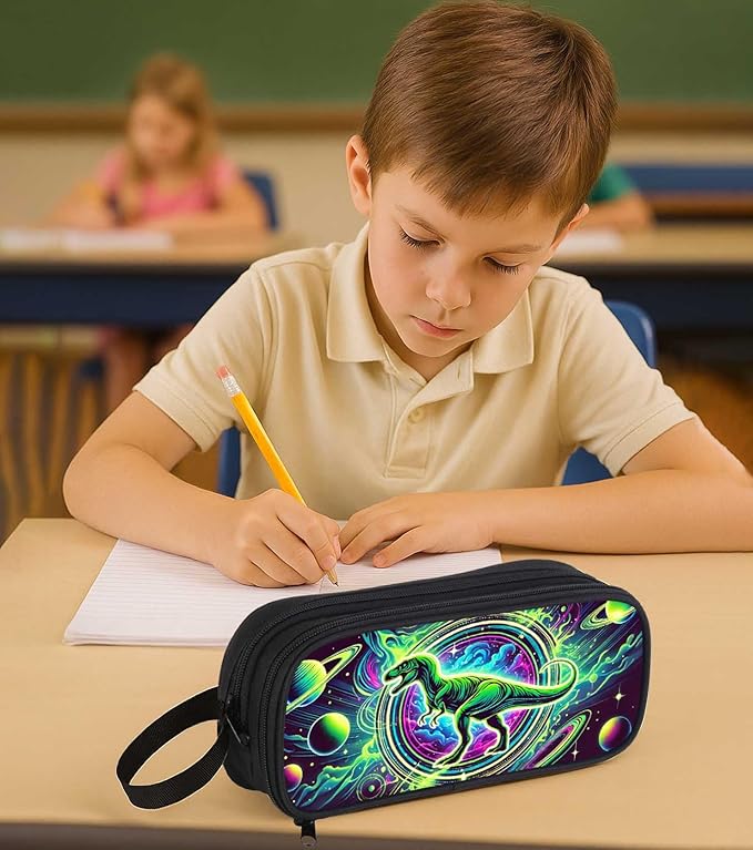 AnySmic Dinosaur Pencil Case for Boys and Girls, Dino Pencil Pouch for Kids - Image 7