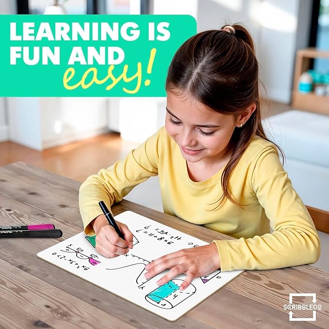 Scribbledo 12 Small White Board Dry Erase Boards Classroom Pack Mini White - Image 2