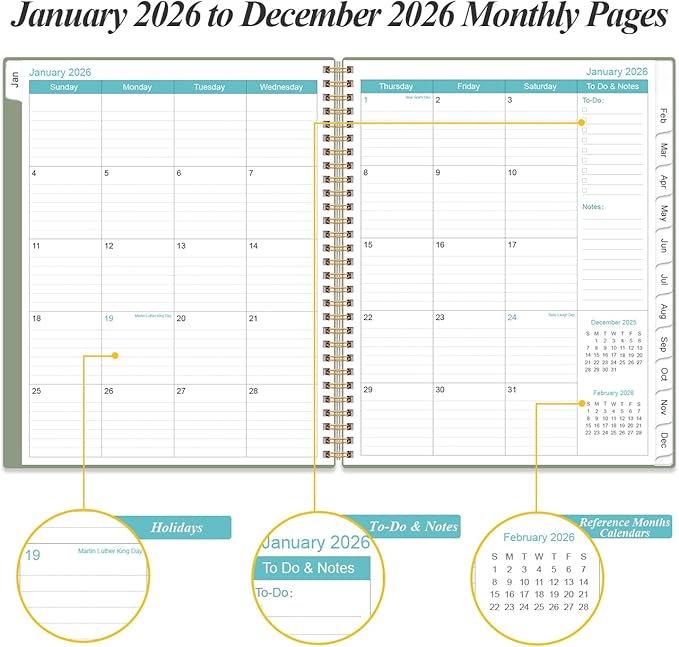 2026 Planner - Weekly Monthly Planner 2026 from January 2026 to December 2026 - Image 4