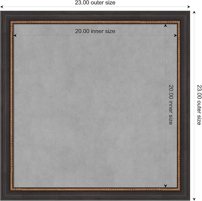 Amanti Art Black Framed Magnetic Board 23x23 Medium Vision Board - Image 4