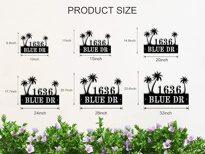 Personalized Palm Tree Address Sign, House Number Sign, Address Number - Image 5