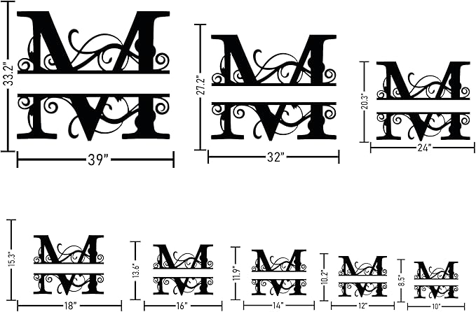 DecoSoul Personalized Metal Name Signs, Split Letter Monogram Wall Art Decor - Image 4