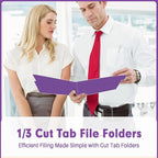 File Folder, PANDRI 120 Pack File Folder, 1/3 Cut Tab, Letter Size, Filing - Image 6