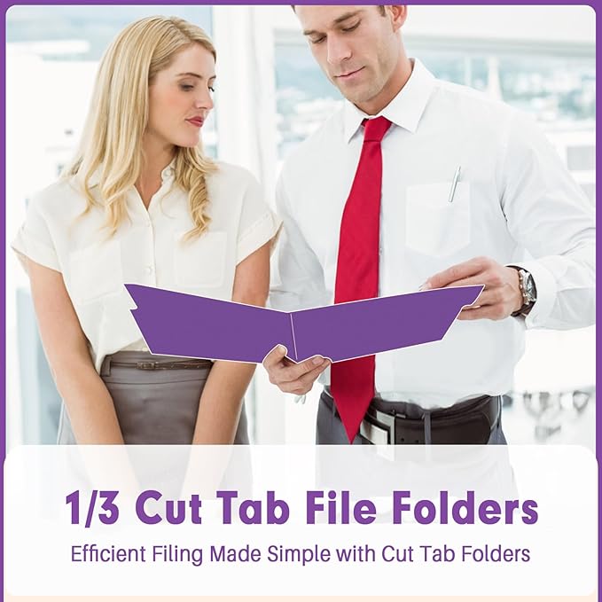 File Folder, PANDRI 120 Pack File Folder, 1/3 Cut Tab, Letter Size, Filing - Image 6