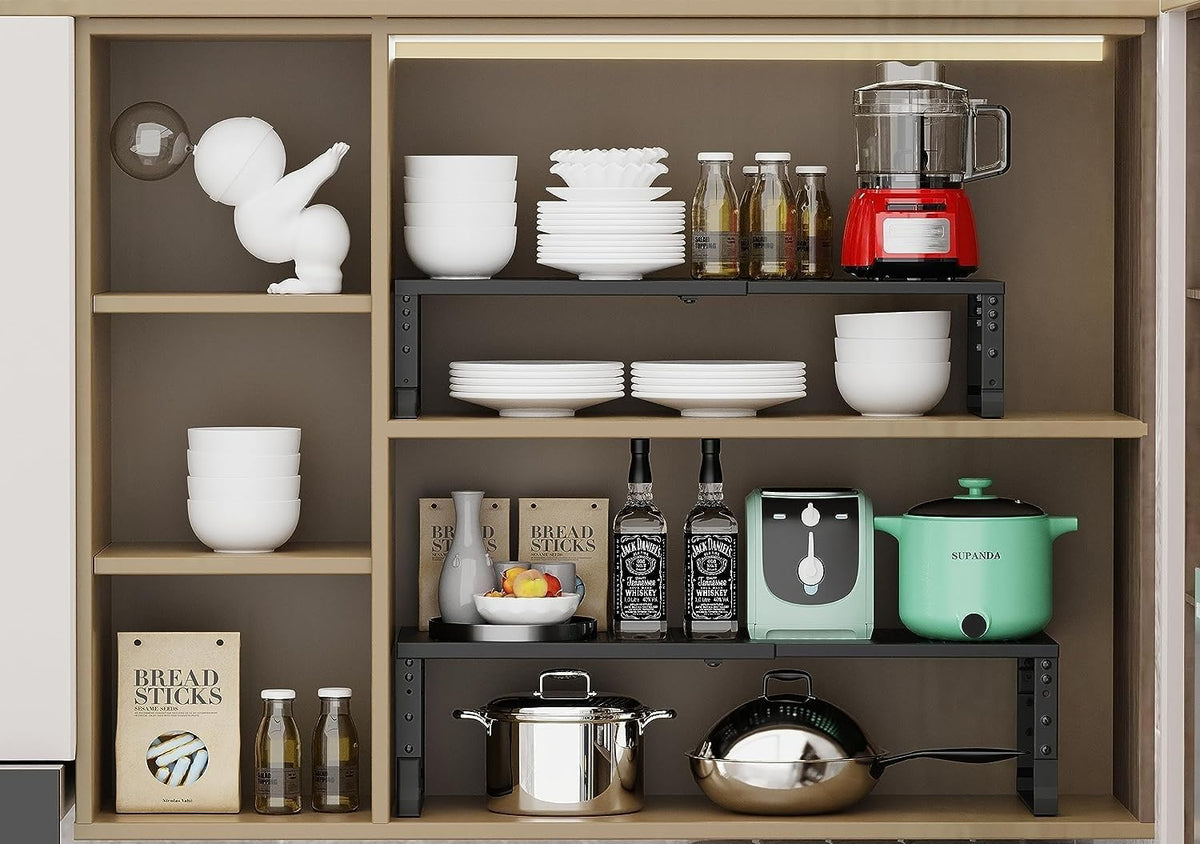 Jojocross Expandable Cabinet Shelf Organizer Storage Spice Rack Shelves for K...