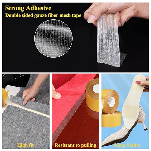 KAIYUER 3 Pack Double Sided Fabric Tape Heavy Duty, 1 Inch Wide, Strong Double - Image 3