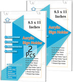 PecMuikee Acrylic Sign Holder 8.5x11, Wall Mount Acrylic Sign Holder and by PecMuikee