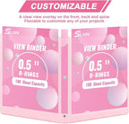 0.5-inch 3-Ring Binder with 2 Interior Pockets, 0.5'' Basic Binders Holds US - Image 4
