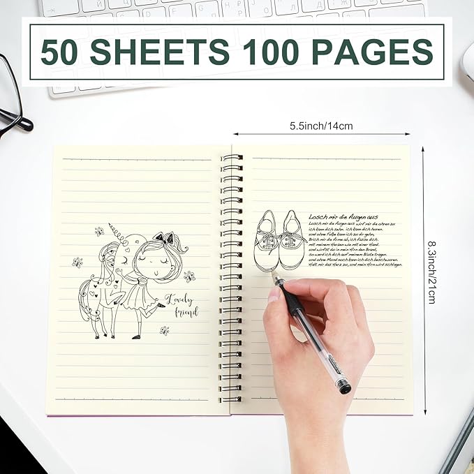 Yahenda Spiral Notebook Bulk A5 College Ruled Journals Notebooks Lined 8.3 x - Image 6