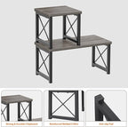 Honiter Desk Shelf for Top of Desk, Wood Desktop Shelf, 2 Tier Adjustable - Image 6