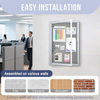 Homezelle Enclosed Bulletin Board 36"x24" Outdoor Weatherproof Cork Noticeboard - Image 6