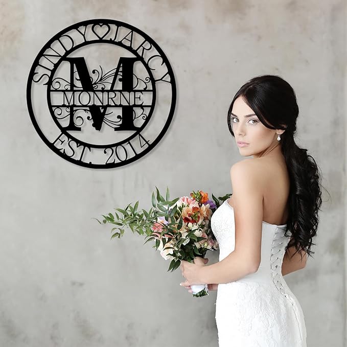 Custom Metal Sign | Personalized Family Name Sign | Monogram Wall Decor | Metal - Image 3
