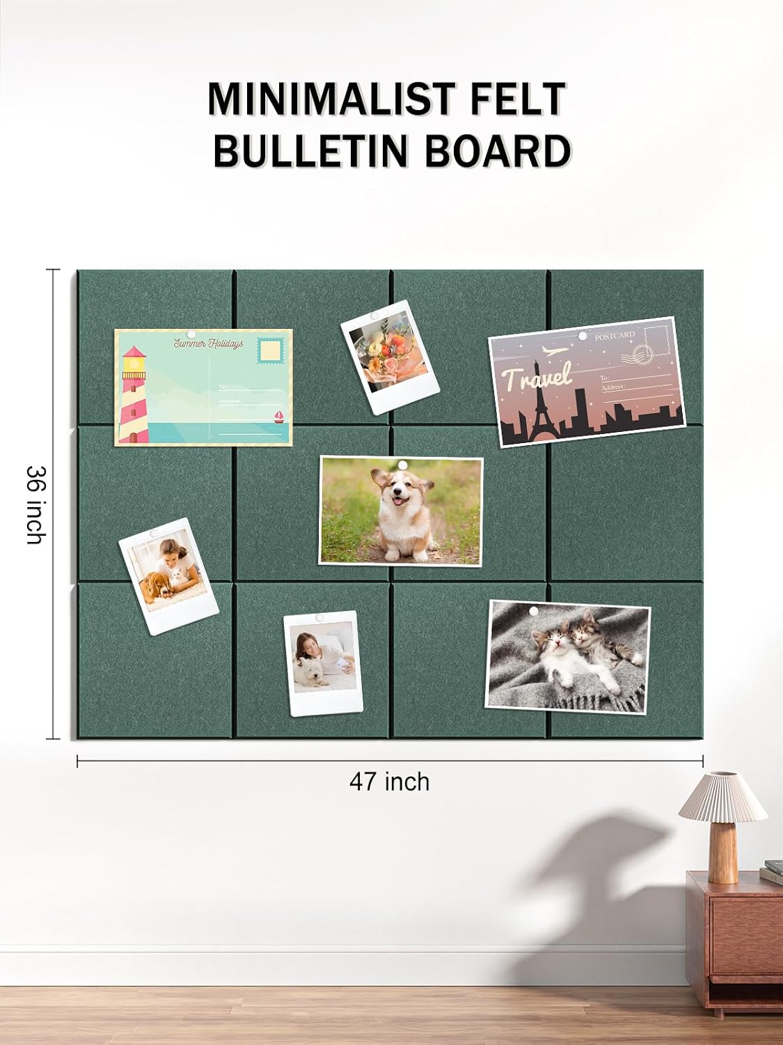Hsurbtra Large Cork Board for Wall 47 x 36 Inch, 12 Pack Felt Bulletin Notice...