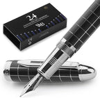 Wordsworth & Black Majesti Fountain Pen -, Luxury Case, Chrome Finish, Iridium by WordsworthBlack