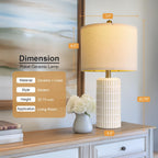 pokat 20.75" small modern ceramic table lamps set, side view