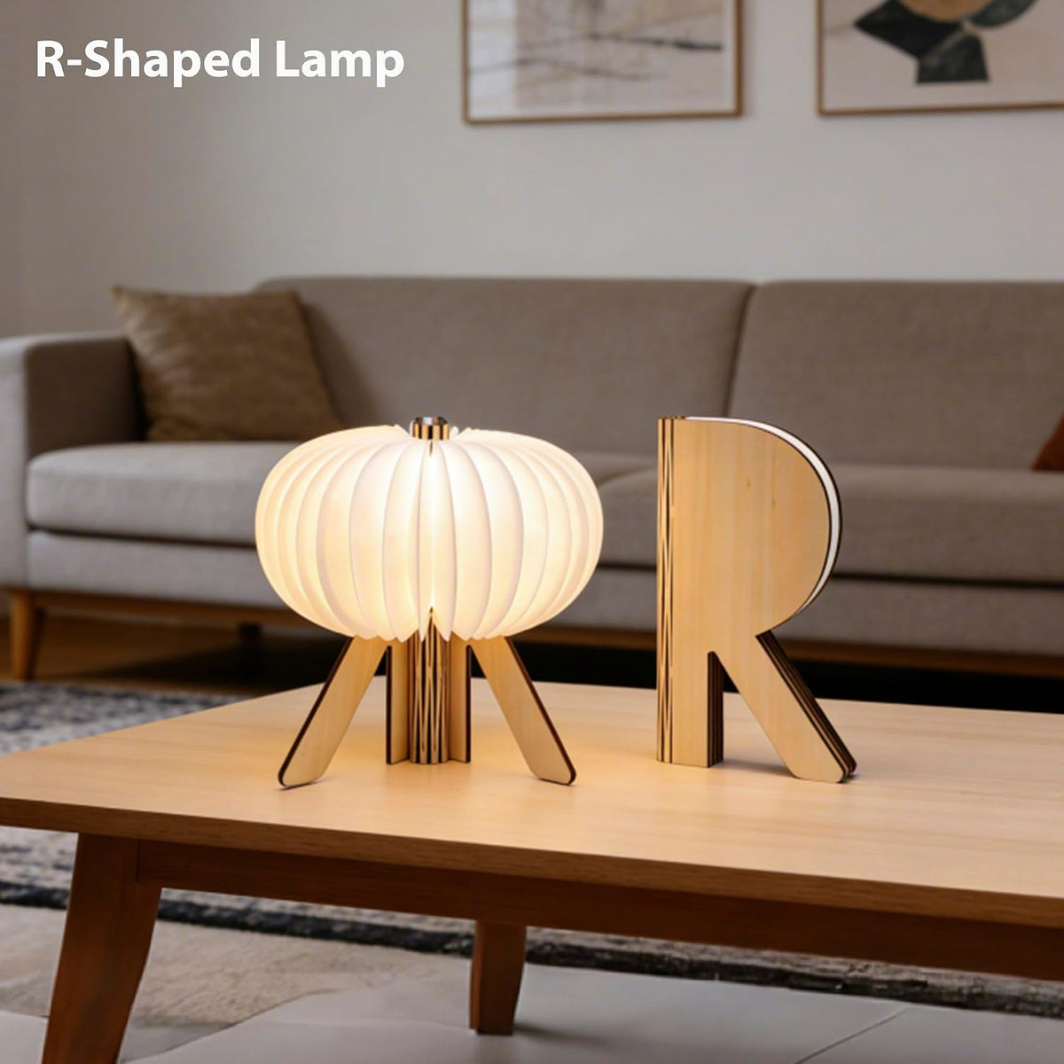 Pumpkin Table Lamp, Portable Night Light, Rechargeable Paper Lamp