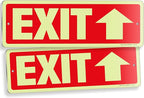 iSYFIX Exit Signs with Directional Up Arrow, Glow in the Dark, Photoluminescent by iSYFIXPREMIUMSIGNS