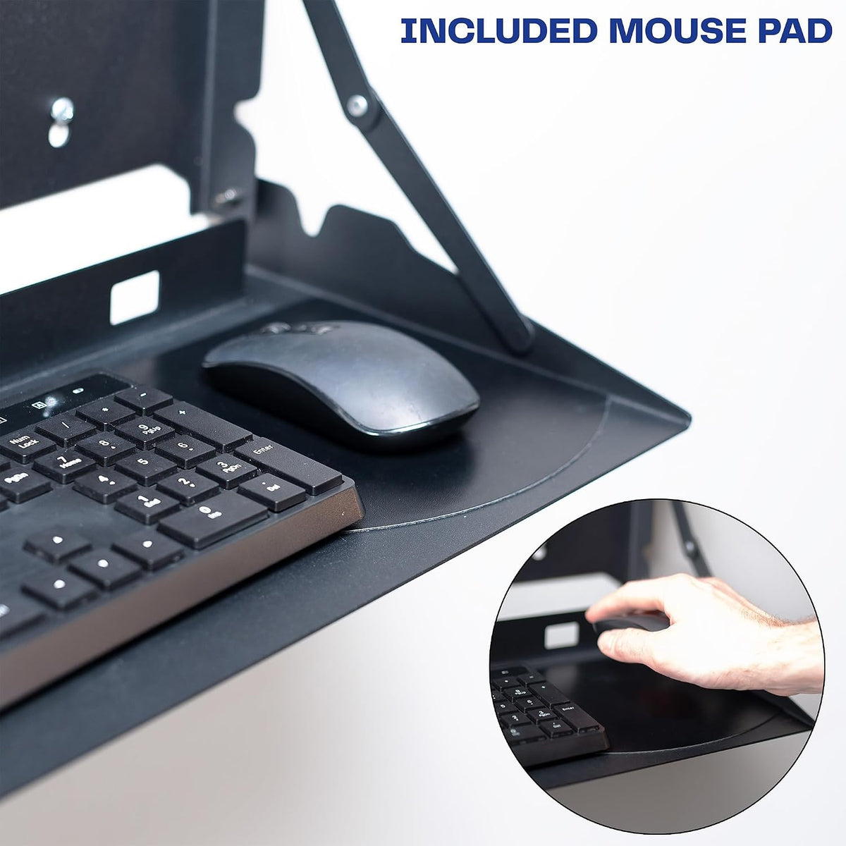 VIVO Black Flip Down 24 Inch Keyboard Tray Wall Mount, Mount-FDKB1
