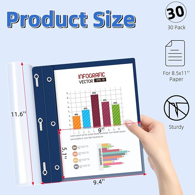 HAUTOCO 30 Pack Plastic Report Covers - Image 2