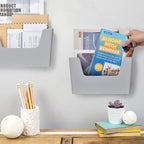 YOHOM No Drilling File Holder Wall Mails Magazines Organizer Adhesive Door Mount - Image 3