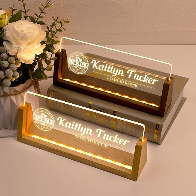 Desk Name Plate Personalized, Custom Office Light Up Name Plate - Image 2