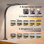 AKRRYR Led Desk Lamp for Home Office, 24W Bright Eye-Caring Desk Light - Image 2