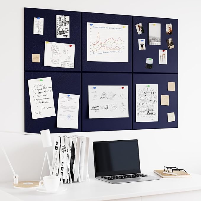 Neatsure Large Cork Board for Wall, 6 Panels Felt Tiles Tack Push Pin Board for - Image 2