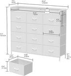 Welfuturer White Dresser with LED Lights and Charging Station - Image 2